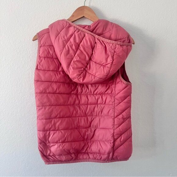 Pure Barre Pink Packable Hooded Puffer Vest Sz L - Picture 3 of 4